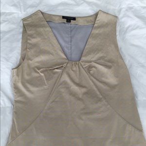 Pale bluish grey/yellow sleeveless blouse